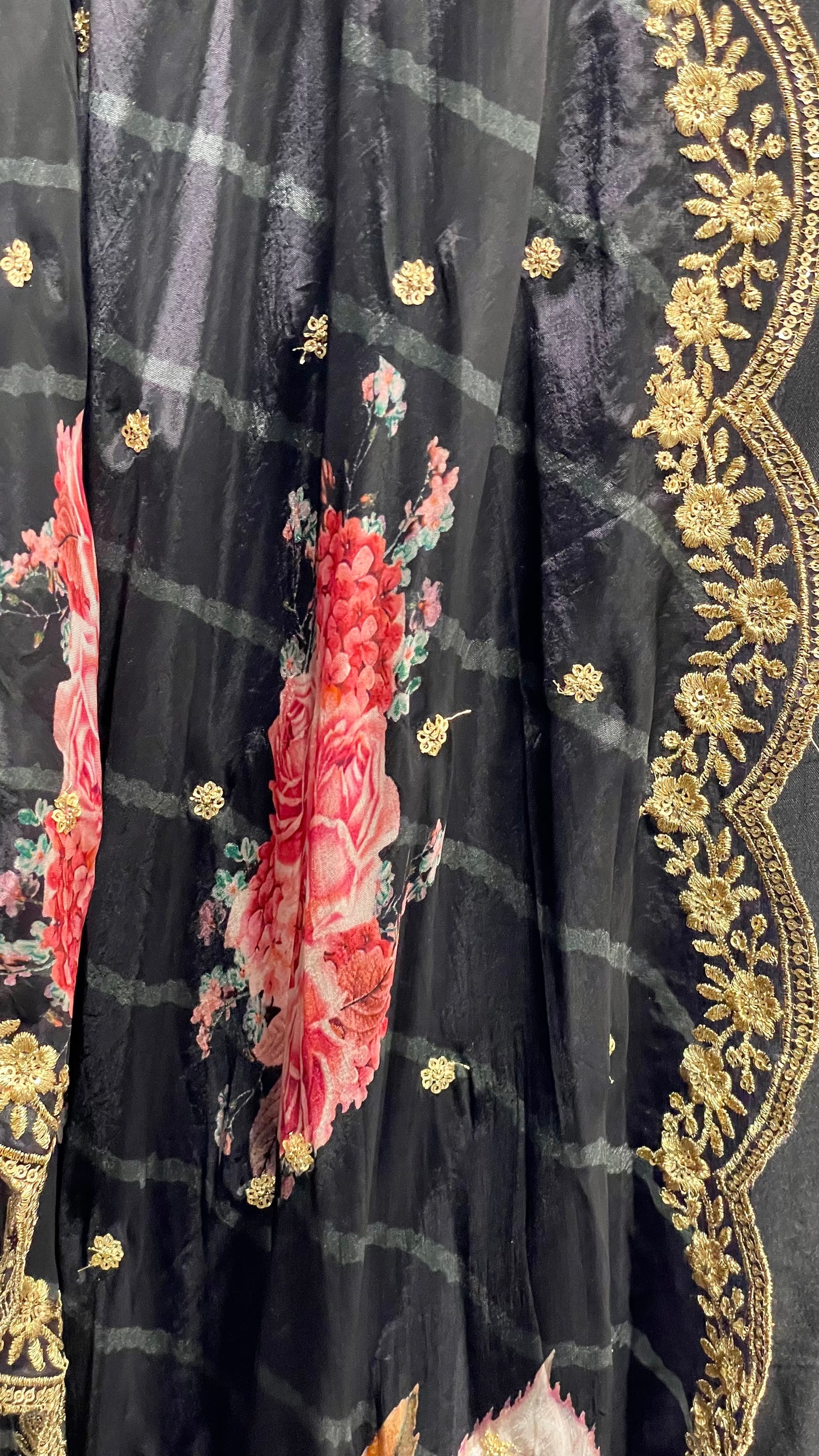 Black Floral Suit - 3pc