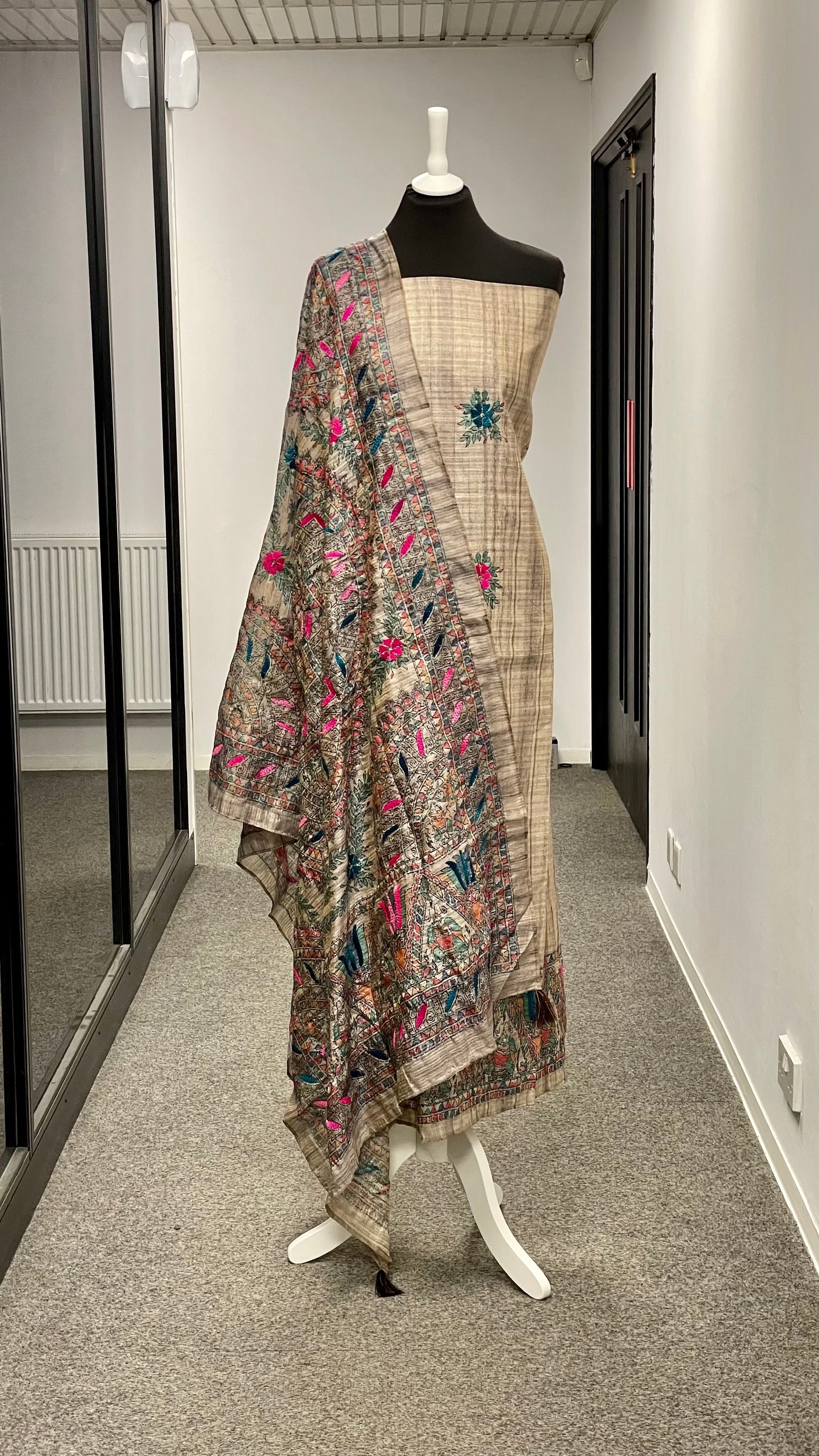 Printed Tussar - 3pc