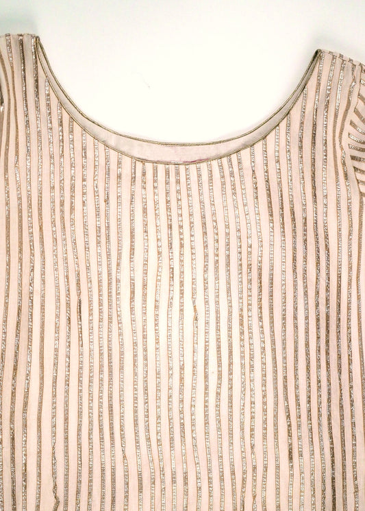 Ivory Gota Detailed Kameez - Round Neck