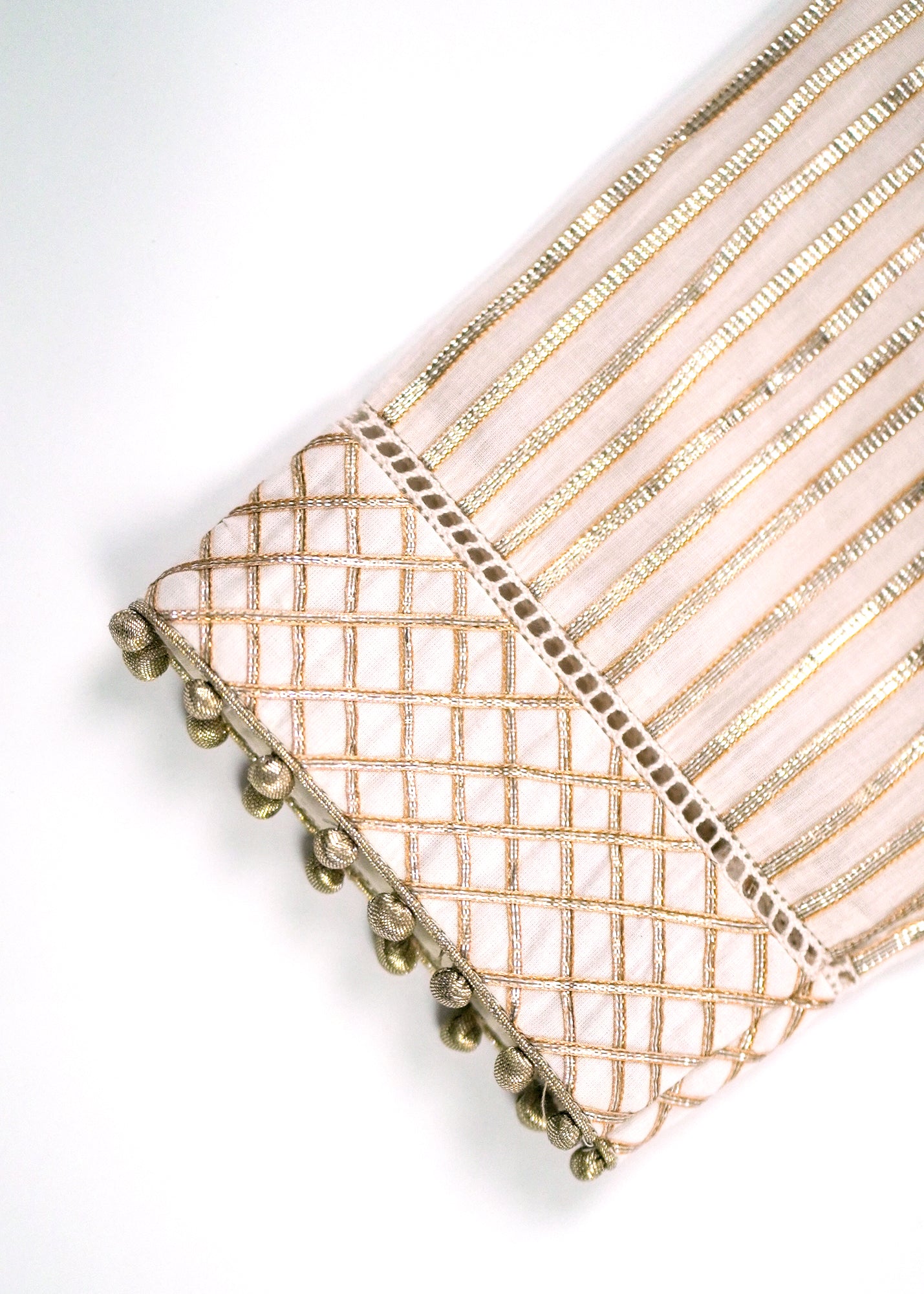 Ivory Gota Detailed Kurta - Cut Neck
