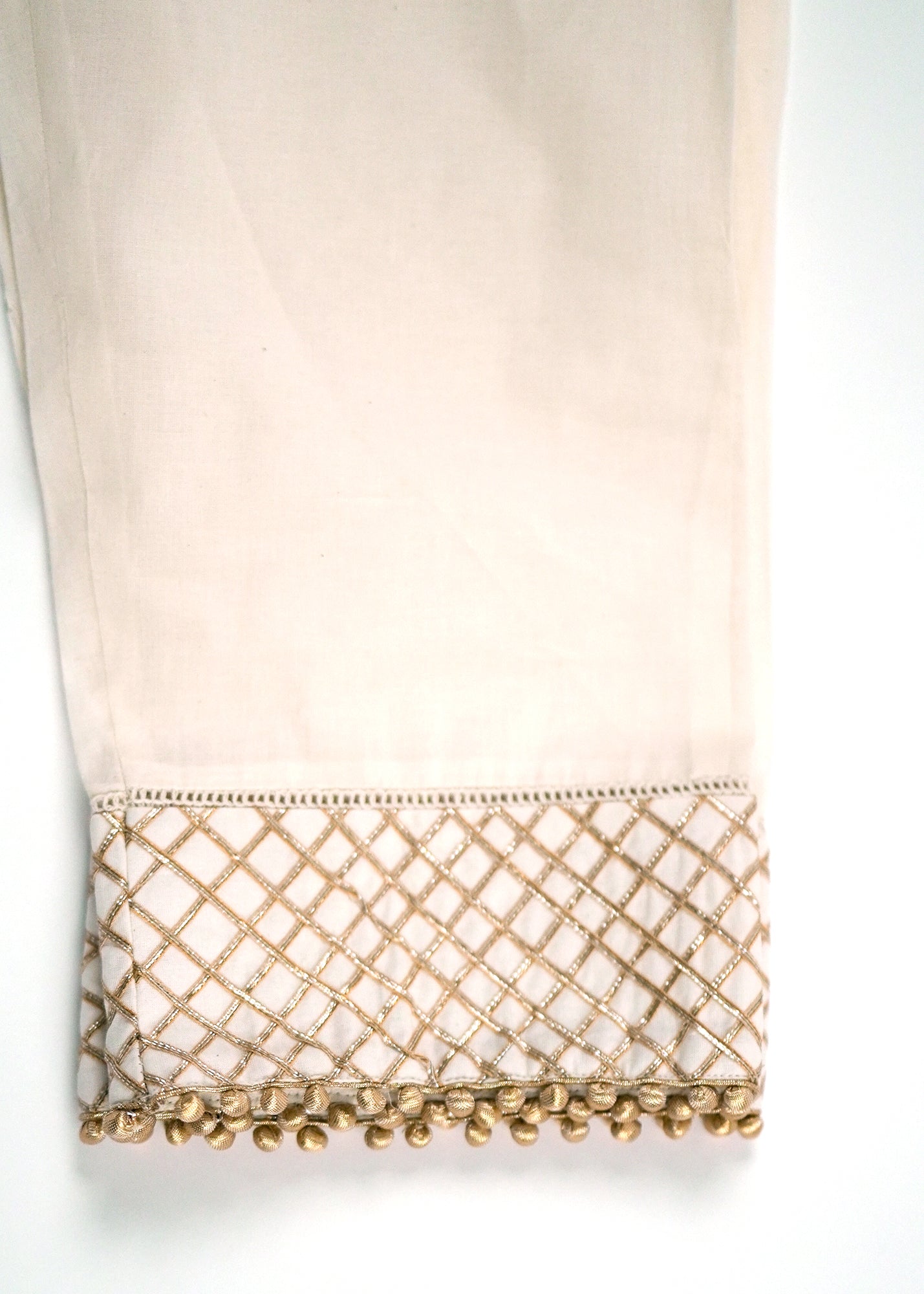 Ivory Criss Cross Gota Straight Leg Trouser