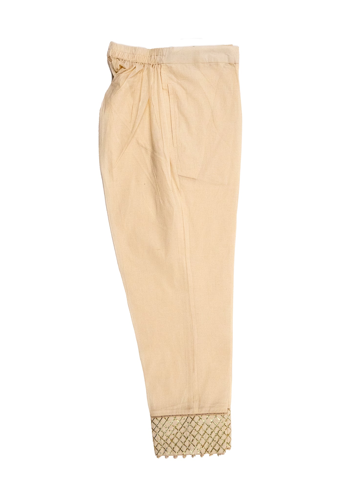Ivory Criss Cross Gota Straight Leg Trouser
