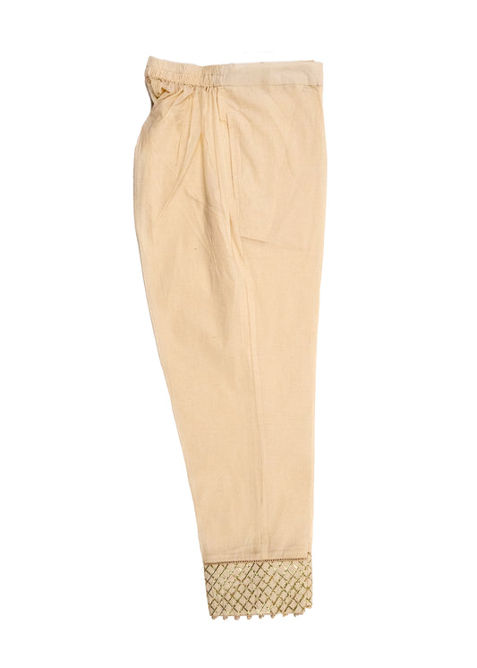 Ivory Criss Cross Gota Straight Leg Trouser