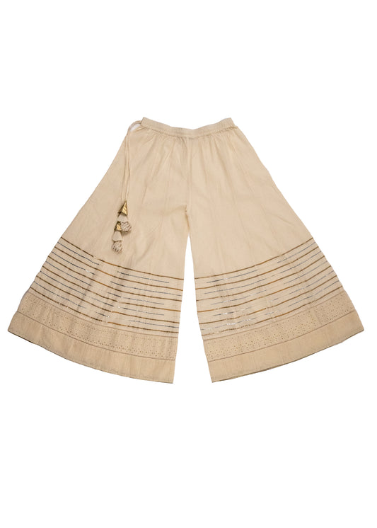 Ivory Gota Wide Leg Trouser