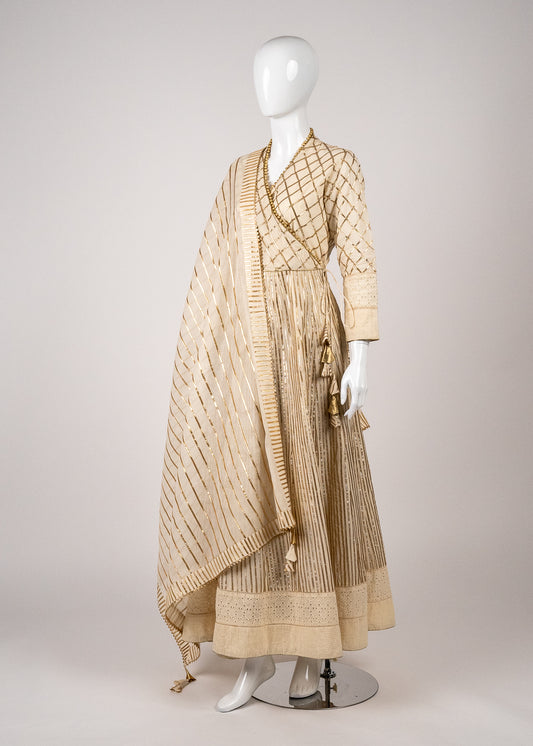 Ivory Angrekha Style Wrap Over Dress