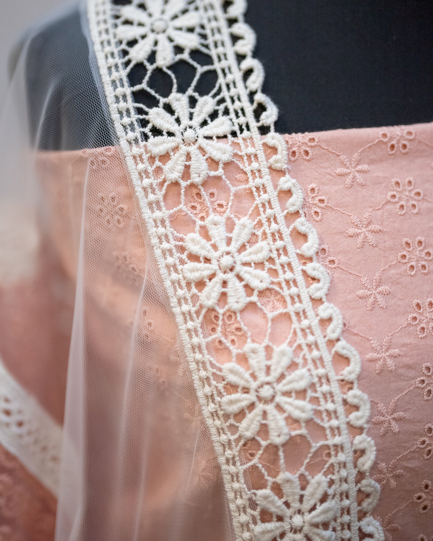 Salmon Thread and Lace - 3pc