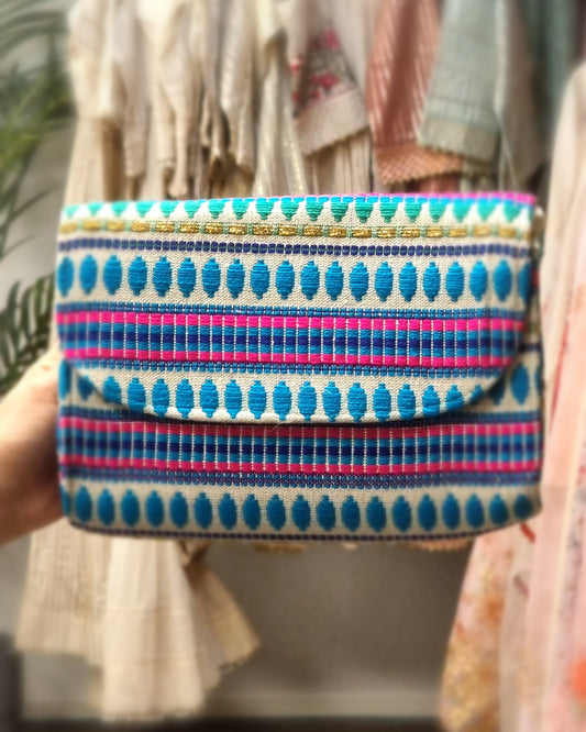 Boho Turquoise Clutch Bag