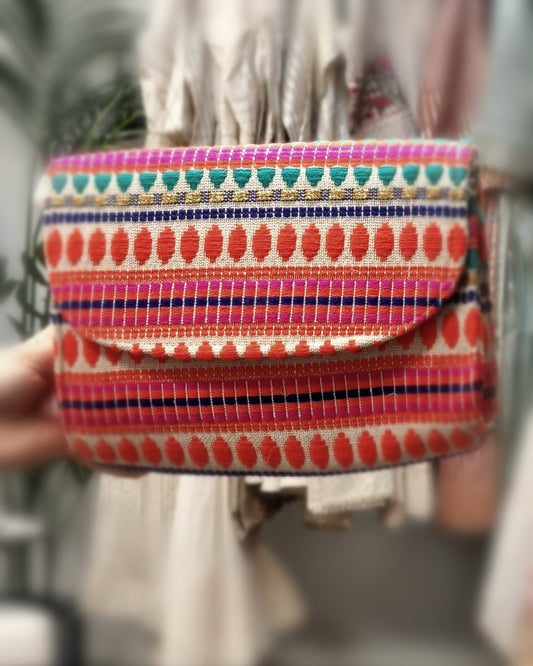 Boho Orange Clutch Bag