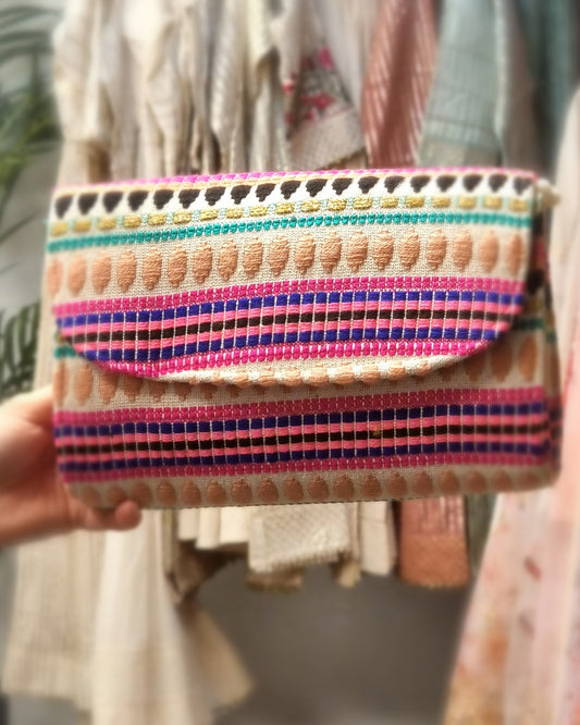Boho Multi Colour Clutch Bag